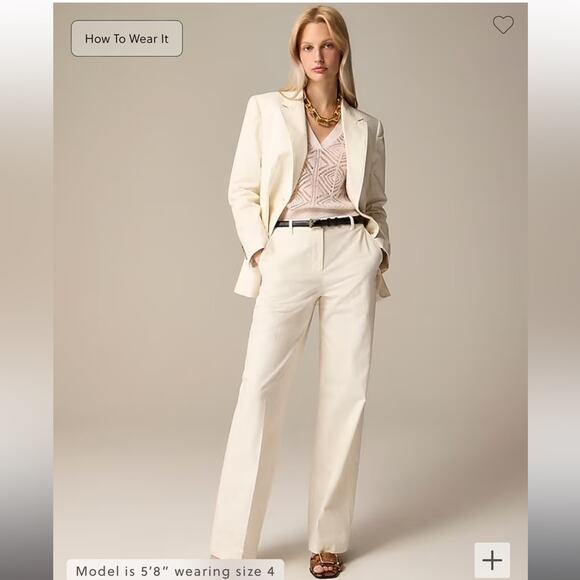 J.Crew Full-length wide-leg trouser in cotton blend - Picture 2 of 5